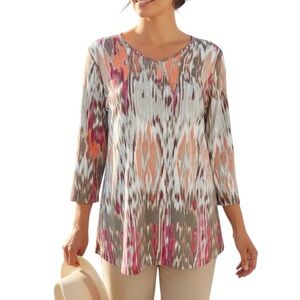 Easywear By Chicos 2 (Large) Abstract Longline Tunic